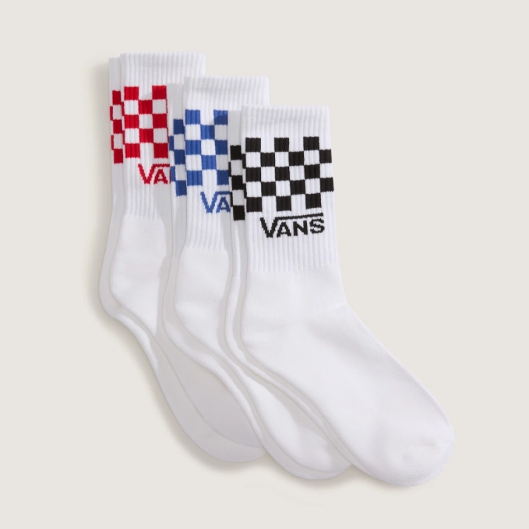 CLASSIC CHECK CREW SOCKS WHITE/CH