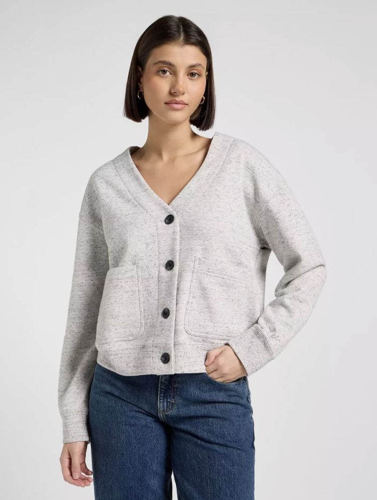  CARDIGAN SWEATER GREY SPACE