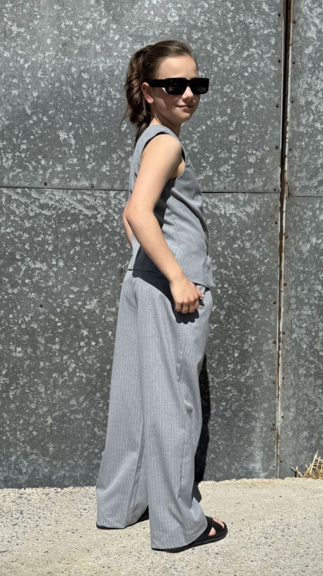 MALINASY TROUSERS grey melange 8010