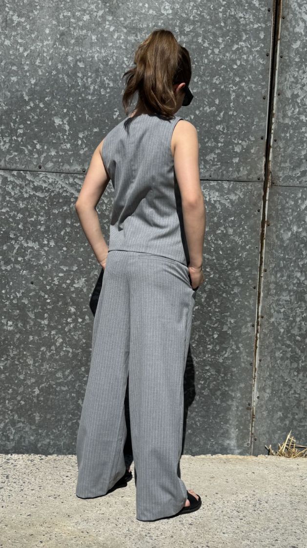 MALINASY TROUSERS grey melange 8010