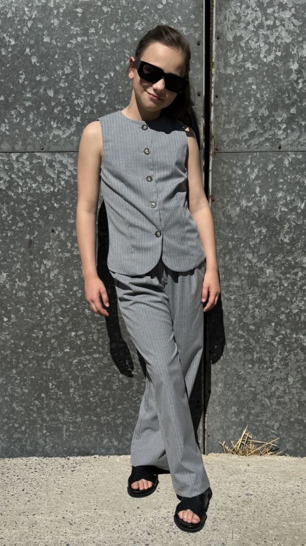 MALINASY TROUSERS grey melange 8010