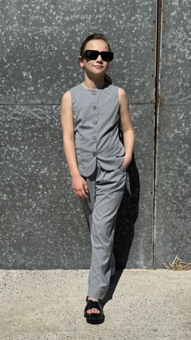 MALINASY TROUSERS grey melange 8010