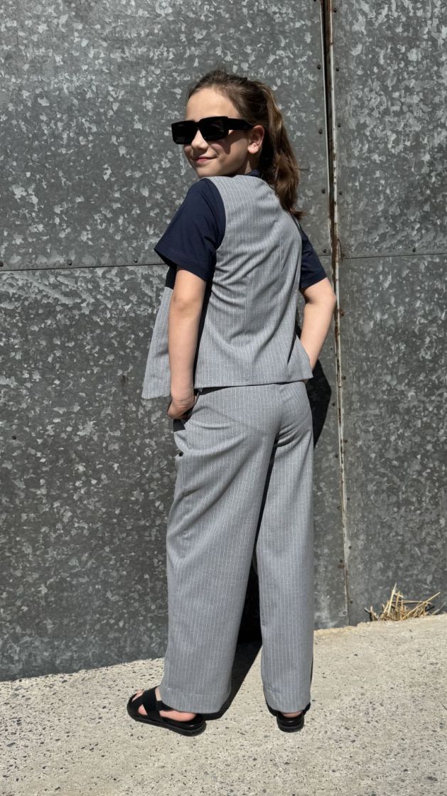 MALINASY TROUSERS grey melange 8010