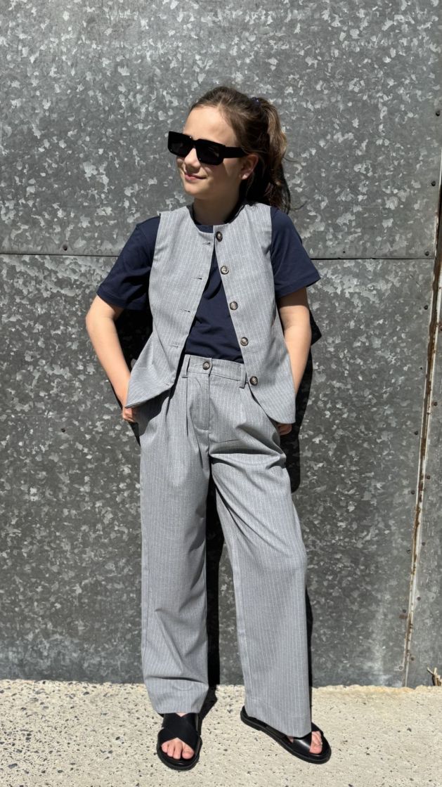 MALINASY TROUSERS grey melange 8010
